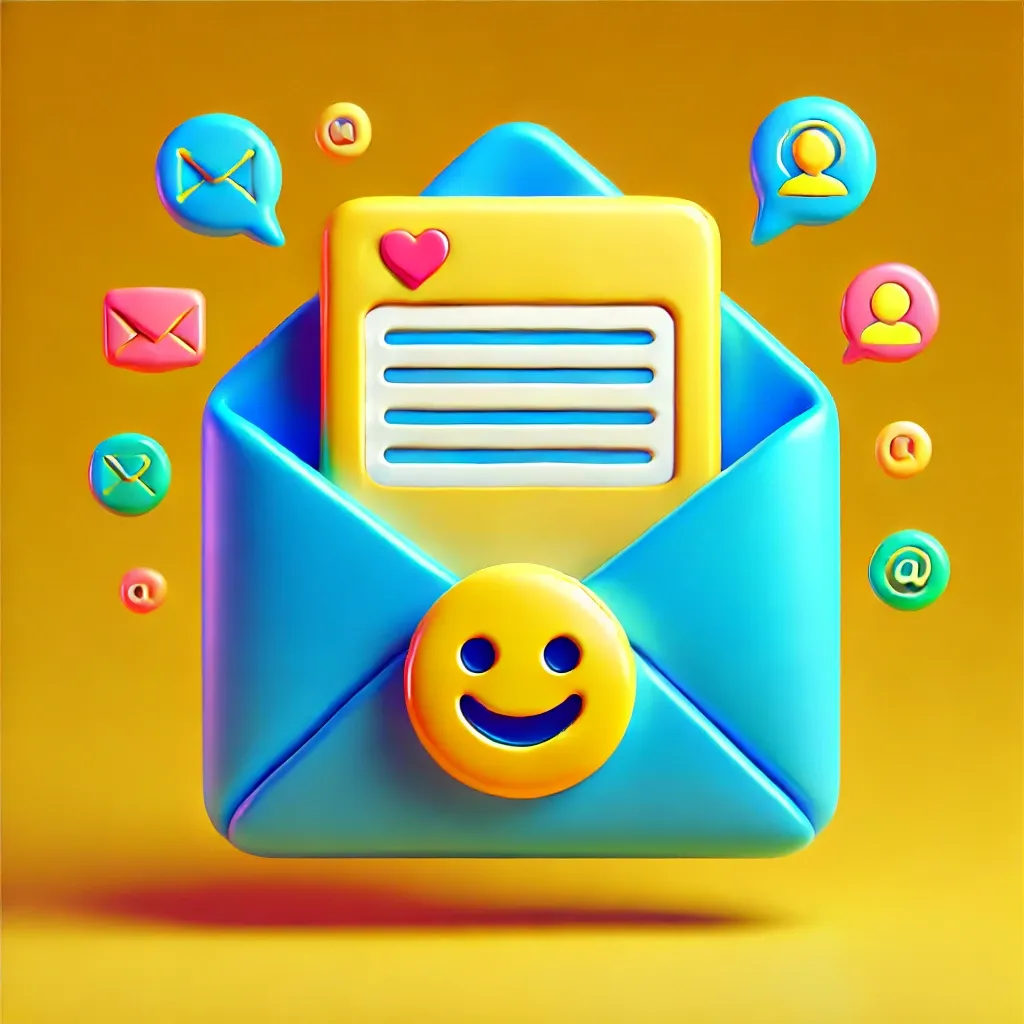 Colorful envelope with marketing automation icons.