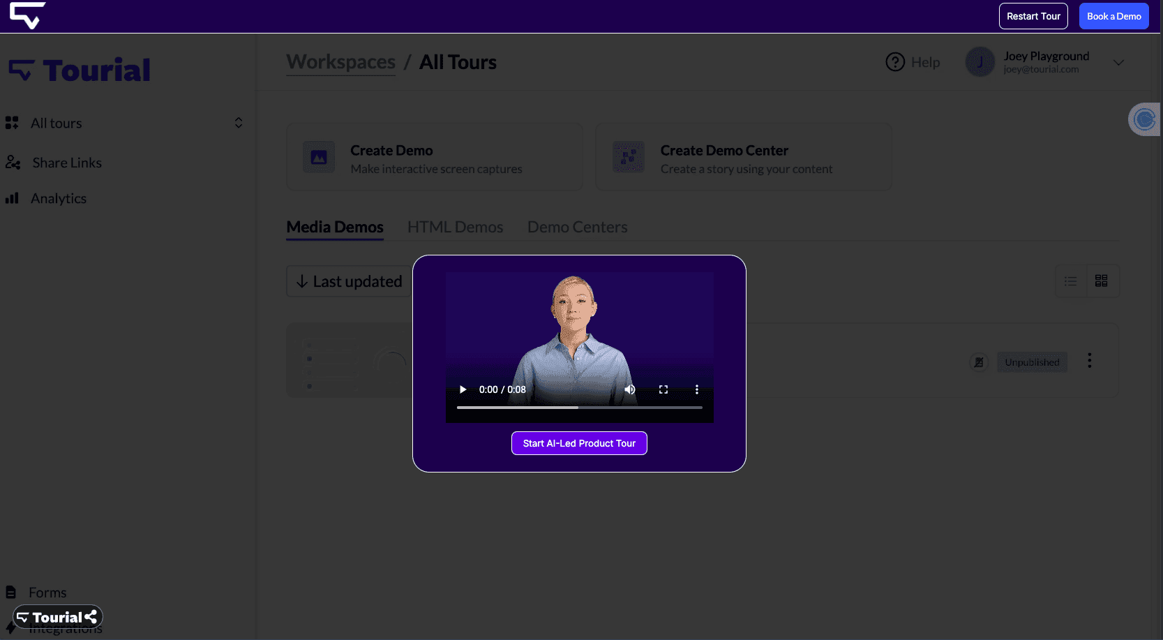 Tourial Interactive Demo
